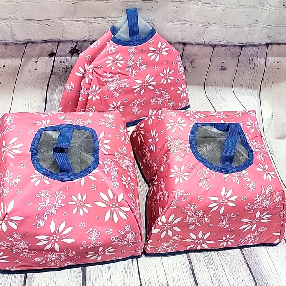 emp-Tations Food Tents Old World Pink Pattern Set of 3